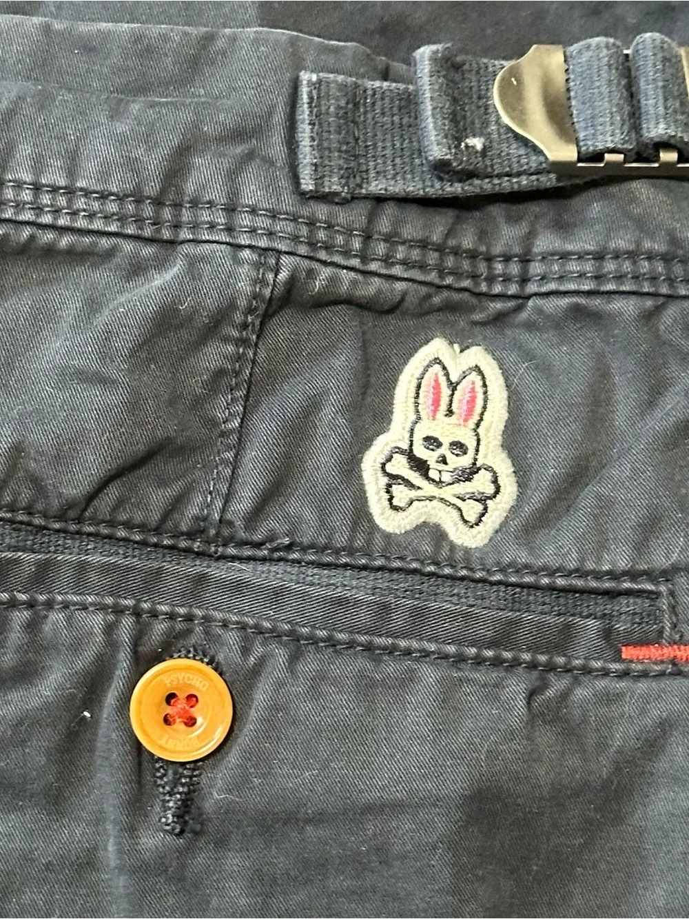 Psycho Bunny Men’s Size 32 Navy Blue Classic Fit Chino Shorts Preppy Casual